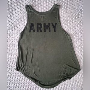 Women’s Olive Green ARMY Small Graphic Tank Top